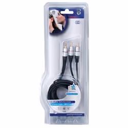 HQ 1.5m 3.5mm 2x RCA M/M câble audio 1,5 m 3,5mm 2 x RCA Noir