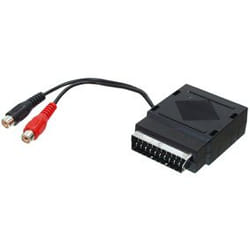 Valueline SCART 62 changeur de genre de câble SCART (M) SCART (F) + 2 x RCA (F) Noir