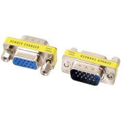 Valueline GCHD-MF15P changeur de genre de câble VGA 15-pin D-Sub (M) VGA 15-pin D-Sub (F) Argent