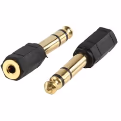 Valueline AC-007GOLD, 3.5mm, 6,35 mm, Noir