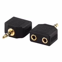 Valueline AC-012GOLD, 3.5mm, 3,5mm, Noir