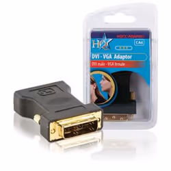 HQ DVI-I/VGA, m/f Noir