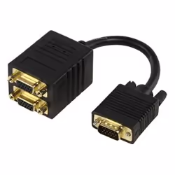 Valueline CABLE-560, VGA, 2x VGA, Noir, 0,15 m, Or