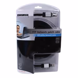 König FTP Cat5e câble de réseau Noir 10 m