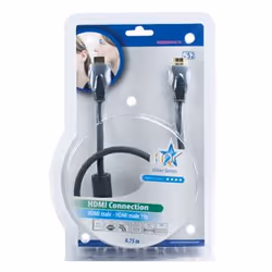 HQ 75cm HDMI High Speed câble HDMI 0,75 m HDMI Type A (Standard) Noir