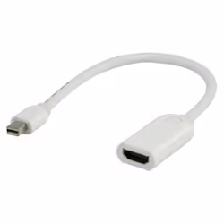 Valueline CABLE-1107-0.2, 0,2 m, Mini DisplayPort, HDMI Type A (Standard), Mâle, Femelle, Blanc