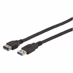 Valueline CABLE-1131-1.8, 1,8 m, USB A, USB A, USB 3.2 Gen 1 (3.1 Gen 1), Mâle/Femelle, Noir