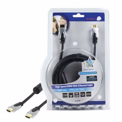 HQ 2.5m HDMI Ethernet, 2,5 m, HDMI Type A (Standard), HDMI Type A (Standard), Noir