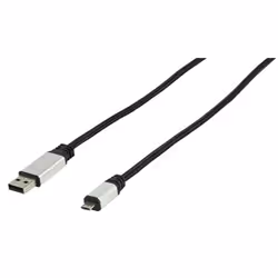 König USB 2.0, 1,8 m, USB A, Micro-USB B, USB 2.0, Mâle/Mâle, Noir