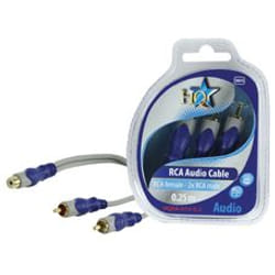 HQ SA-015-0.2 câble audio 0,25 m RCA 2 x RCA Bleu, Gris