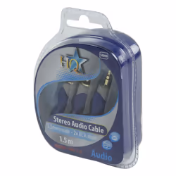 HQ 3.5mm/2x RCA, 1.5m câble audio 1,5 m 3,5mm 2 x RCA Bleu, Gris
