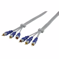 HQ 3x RCA/3x RCA, 5m composante (YPbPr) câble vidéo 3 x RCA Bleu, Gris