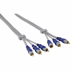 HQ 3x RCA/3x RCA, 5m composante (YPbPr) câble vidéo 3 x RCA Bleu, Gris