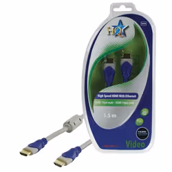 HQ SV-400-1.5, 1,5 m, HDMI Type A (Standard), HDMI Type A (Standard), Bleu, Gris