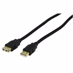 HQ HQCF-M012-1.8, 1,8 m, USB A, USB A, USB 2.0, Mâle/Femelle, Noir