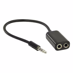 Valueline 3.5mm - 2x3.5mm, 0.2m câble audio 0,21 m 3,5mm Noir