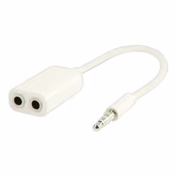 Valueline 0.2m, 3.5mm - 2x 3.5mm, 3,5mm, Mâle, 2 x 3.5mm, Femelle, 0,2 m, Blanc