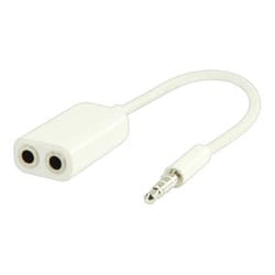 Valueline 0.2m, 3.5mm - 2x 3.5mm câble audio 0,2 m 3,5mm 2 x 3.5mm Blanc