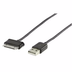 Valueline 1m, Samsung USB2.0 A - 30pin, Noir, USB2.0 A, 30-pin, 1 m, Mâle, Mâle