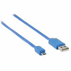 Valueline 1m, USB 2.0 A - Micro B, 1 m, USB A, Micro-USB B, USB 2.0, Mâle/Mâle, Bleu