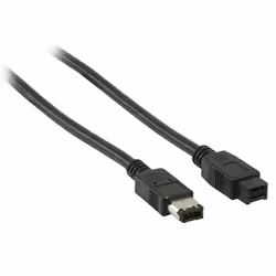 Valueline VLCP62600B2.00 câble firewire 2 m 6-p 9-p Noir