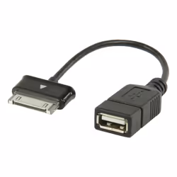 Valueline VLMP39205B0.20, Noir, USB A, Samsung 30-pin, 0,2 m, Mâle, Femelle