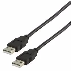 Valueline VLCP60000B20, 2 m, USB A, USB A, USB 2.0, Mâle/Mâle, Noir