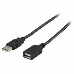 Valueline 3m, USB 2.0 A - A, 3 m, USB A, USB A, USB 2.0, Mâle/Femelle, Noir