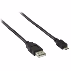 Valueline 2m, USB 2.0, USB A - Micro B, 2 m, USB A, Micro-USB B, USB 2.0, Mâle/Mâle, Noir