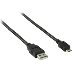 Valueline 2m, USB 2.0, USB A - Micro B câble USB Micro-USB B Noir