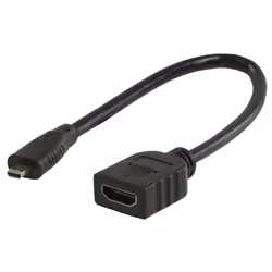Valueline VLVP34790B02, 0,2 m, HDMI Type D (Micro), HDMI Type A (Standard), Noir