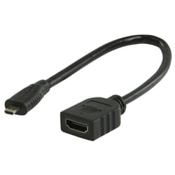 Valueline VLVP34790B02 câble HDMI 0,2 m HDMI Type D (Micro) HDMI Type A (Standard) Noir