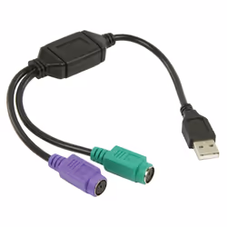 Valueline VLCP60830B03 câble PS/2 0,3 m 2x 6-p Mini-DIN USB A Noir