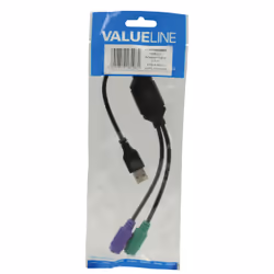 Valueline VLCP60830B03 câble PS/2 0,3 m 2x 6-p Mini-DIN USB A Noir