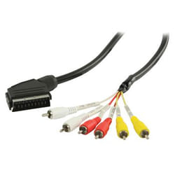 Valueline SCART/6x RCA, 2m SCART (21-pin) Noir