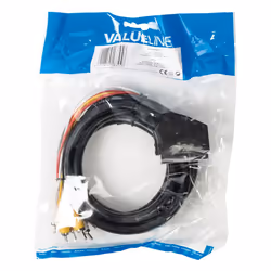 Valueline SCART/6x RCA, 2m SCART (21-pin) Noir