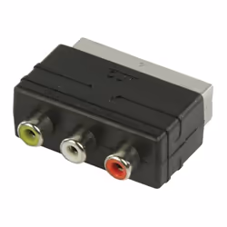Valueline VLVP31901B, SCART (21-pin), 3 x RCA, Mâle, Femelle, Noir, 1 pièce(s)