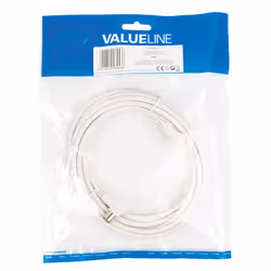 Valueline VLSP40100W30 câble coaxial 3 m Blanc