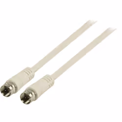 VALUELINE VLSP41000W50 Câble antenne F M - F M F mâle - F mâle 5.00 m - Blanc