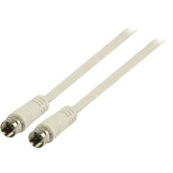 VALUELINE VLSP41000W50 Câble antenne F M - F M F mâle - F mâle 5.00 m - Blanc