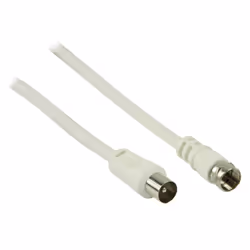 Valueline VLSP41800W10 câble coaxial 1 m F Blanc