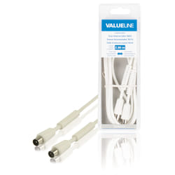 Valueline VLSB40010W20 câble coaxial 2 m Blanc