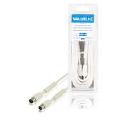 Valueline VLSB40010W50 câble coaxial 5 m Blanc