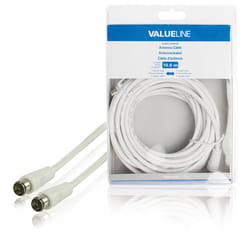 Valueline VLSB41300W100 câble coaxial 10 m F Blanc