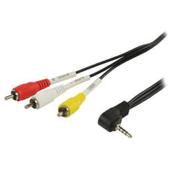 Valueline 2m RCA x 3 - 3.5mm m/m câble audio 3 x RCA 3,5mm Noir