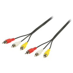 Valueline 1.5m 3 x RCA m/m câble video composite 1,5 m Noir