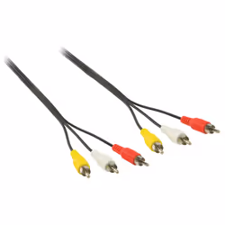Valueline 1.5m 3 x RCA m/m câble video composite 1,5 m Noir