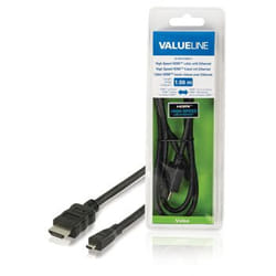 Valueline VLVB34700B10 câble HDMI 1 m HDMI Type A (Standard) HDMI Type D (Micro) Noir