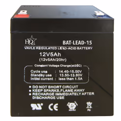 HQ BAT-LEAD-15, Sealed Lead Acid (VRLA), 12 V, 1 pièce(s), Noir, 5000 mAh, 1,52 kg