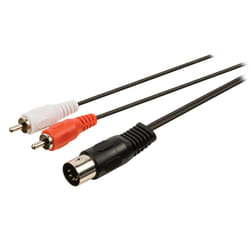 Valueline VLAP20200B10 câble audio 1 m DIN (5-pin) 2 x RCA Noir, Rouge, Blanc